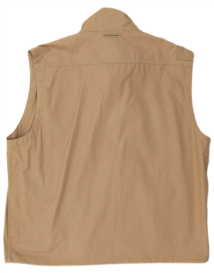 Vintage Herre Utility Gilet UK 40 Large Khaki Cotton