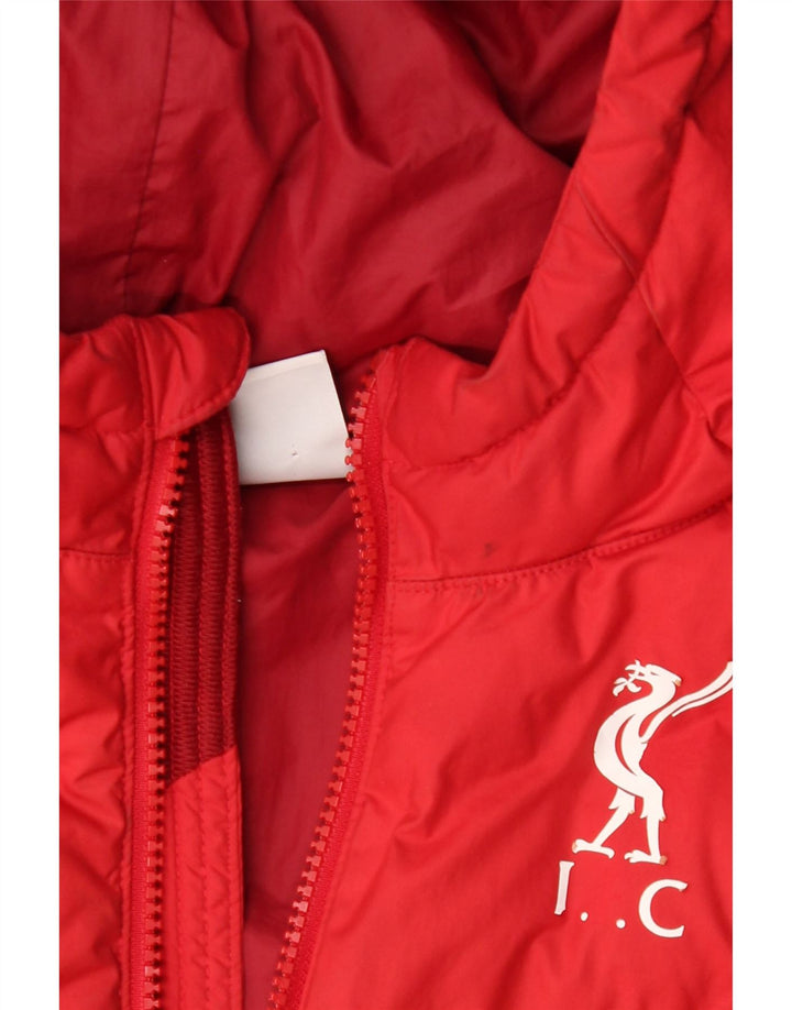 Nike drenge hættepolstret jakke 12-13 år stor rød farveblok polyester