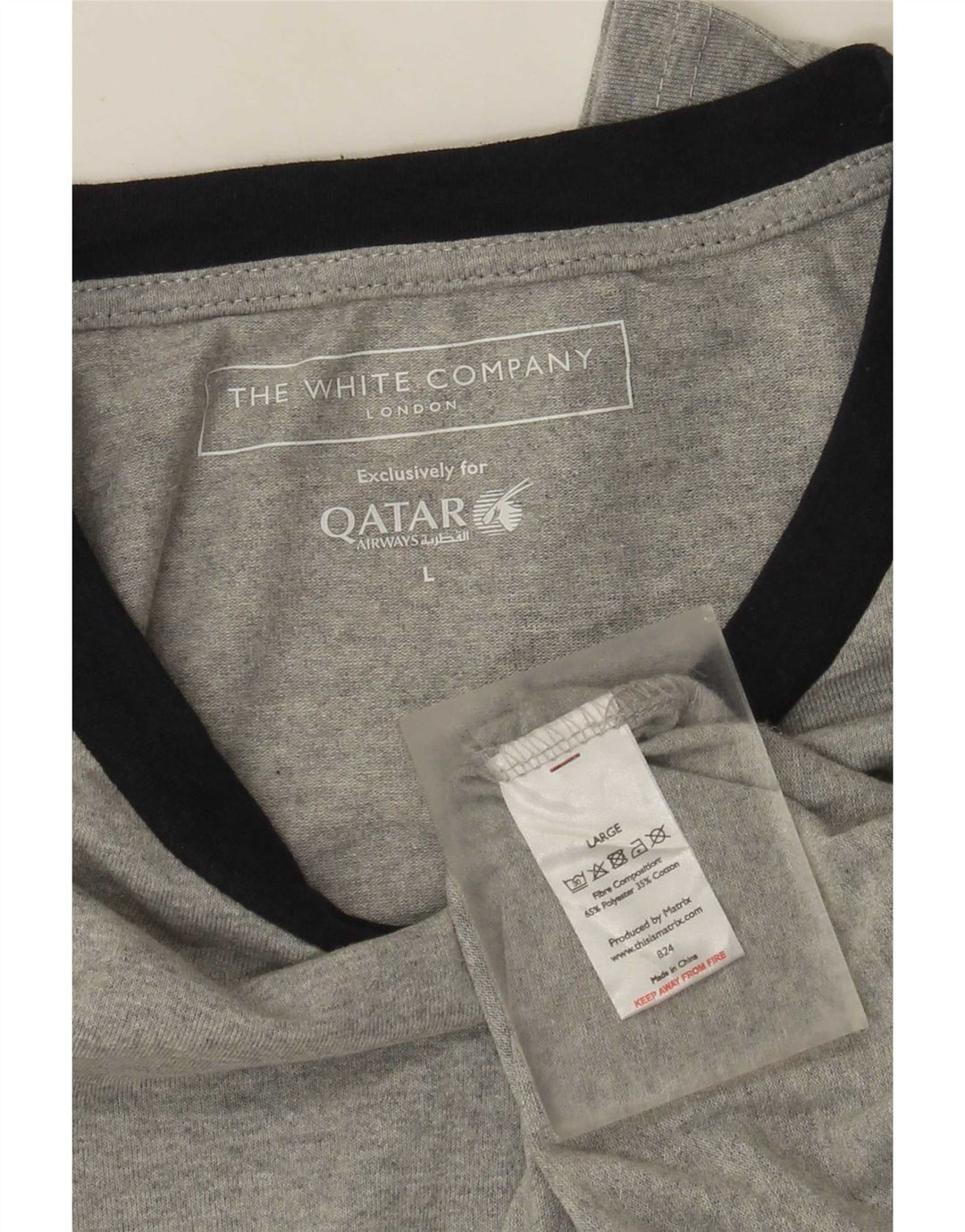 The White Company Herre Top Langærmet Stor Grå Colourblock Polyester