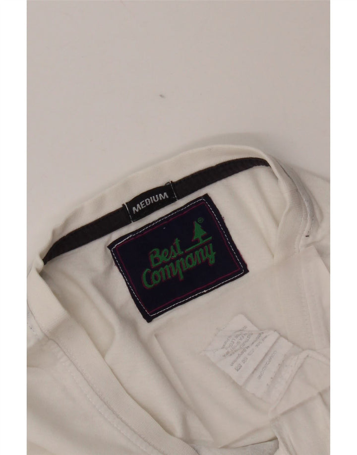 Bedste firma grafisk t-shirt til mænd, medium hvid bomuld