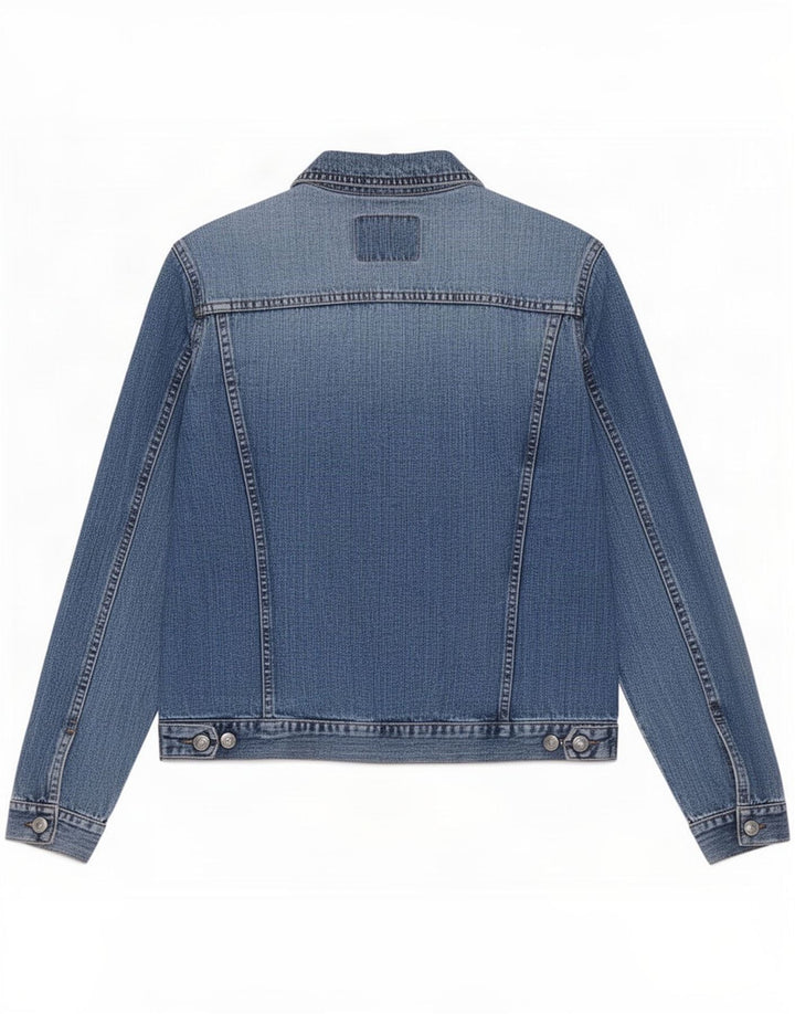 Sisley Dame denimjakke UK 14 Medium Blue Bomuld