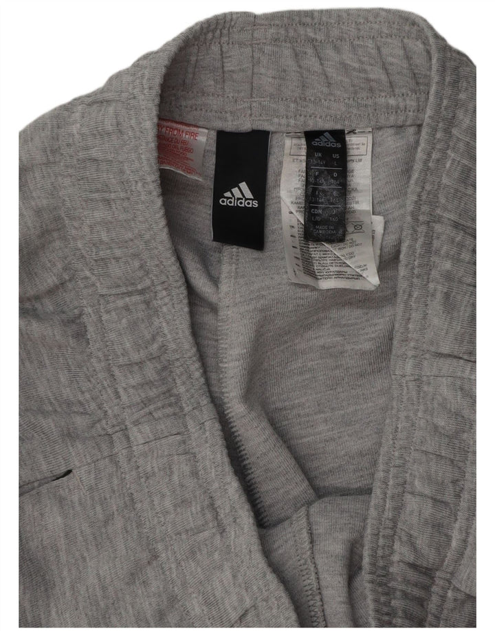 ADIDAS Drenge Grafisk træningsdragt Bukser Joggers 13-14 år Grå polyester