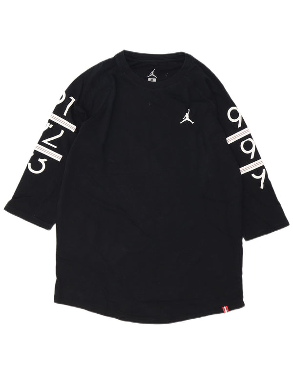 Jordan Herre grafisk top 3/4 ærmer medium sort bomuld