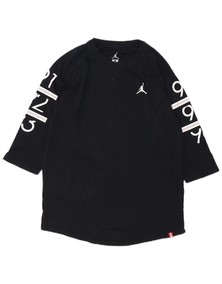 Jordan Herre grafisk top 3/4 ærmer medium sort bomuld