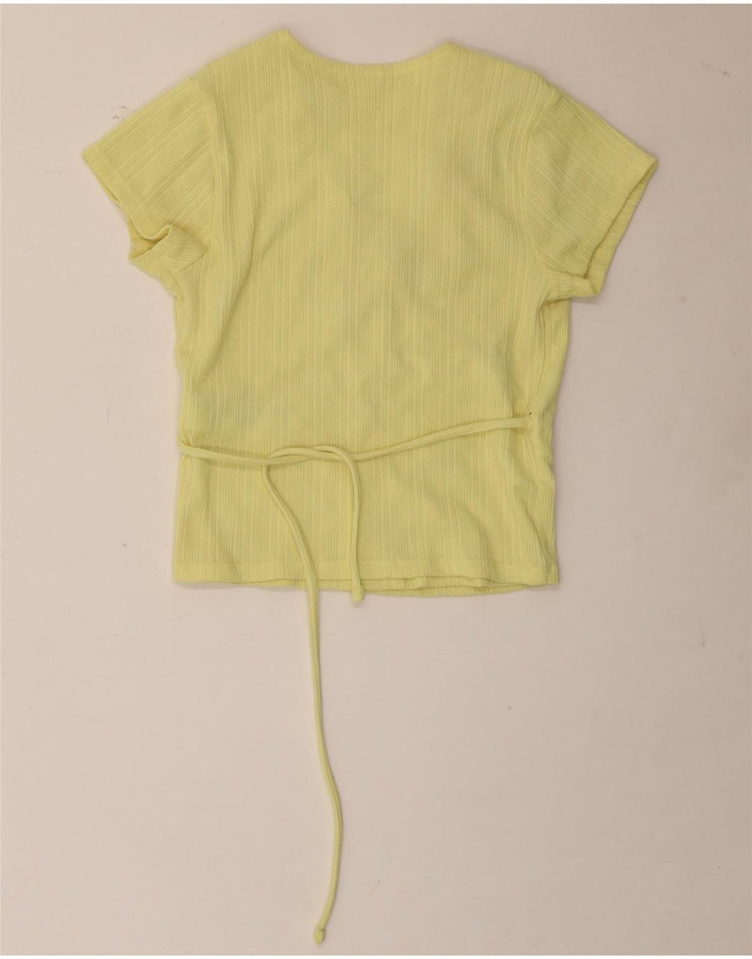 Levi's Womens Crop Wrap Cardigan Top UK 8 Small Yellow Bomuld