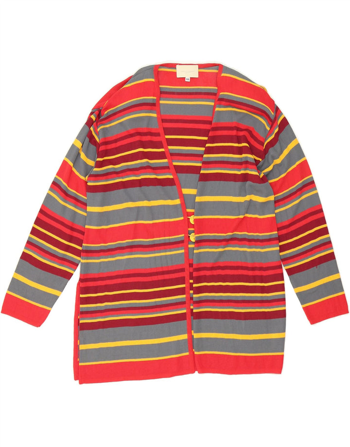 VINTAGE Womens Cardigan Sweater EU 44 XL Multicoloured Striped Viscose Vintage Vintage and Second-Hand Vintage from Messina Hembry 