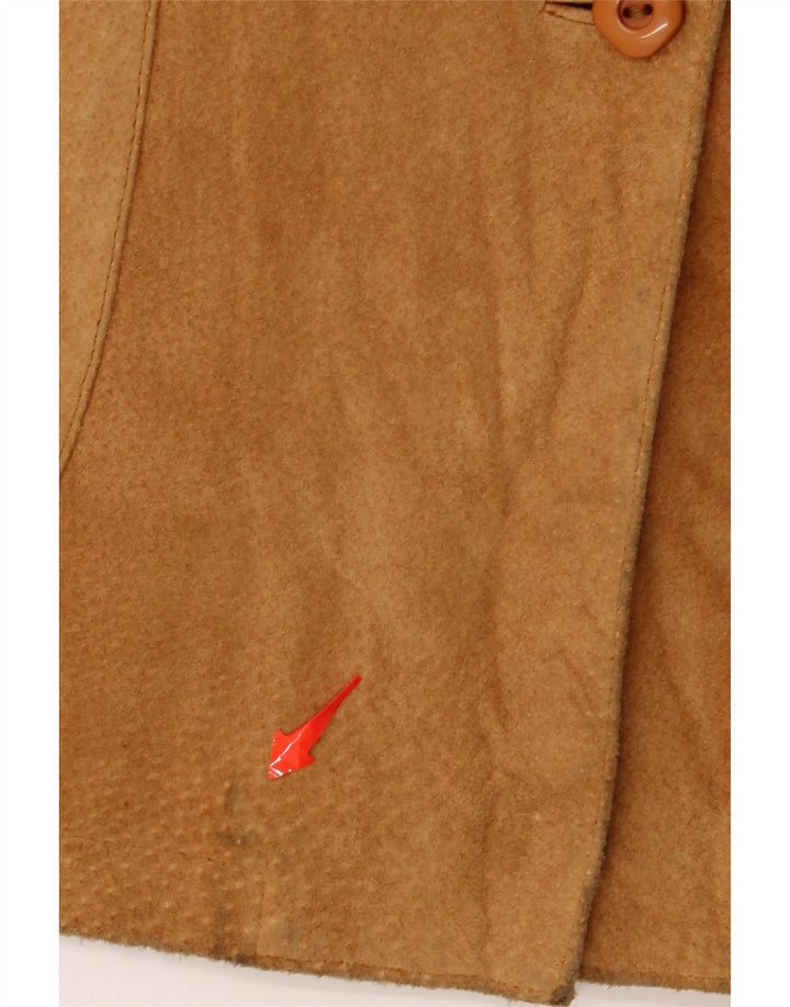 EFFEGI Womens Oversized Suede Jacket IT 48 XL Brown Leather