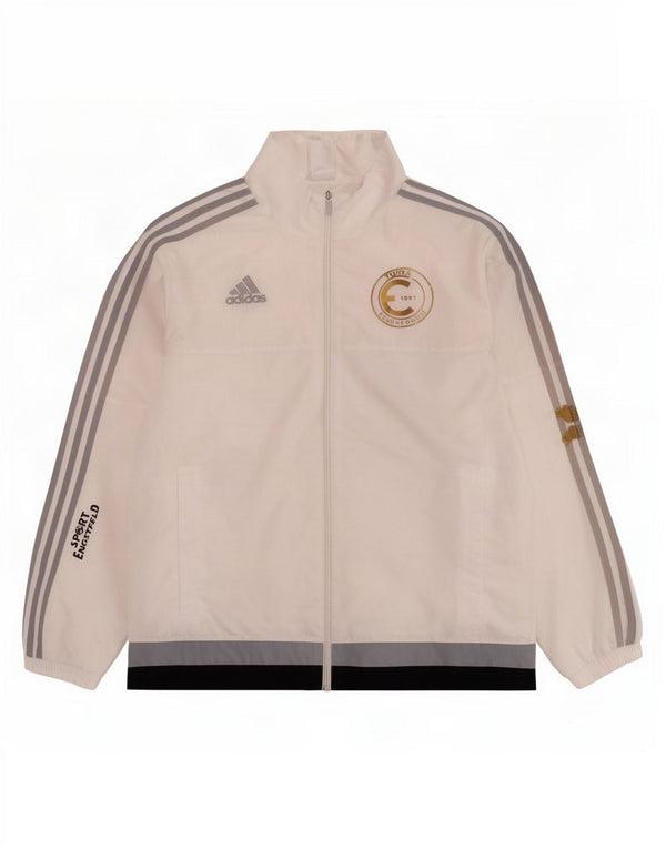 Adidas Mens Graphic Tracksuit Top Jacket Large White Colourblock Polyester