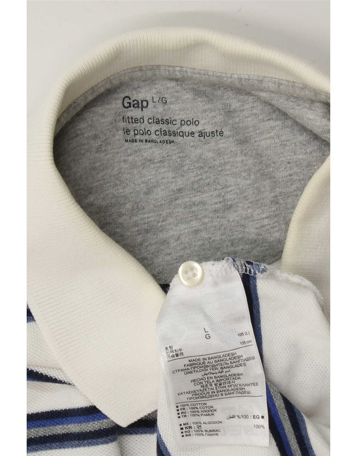 Gap herre poloshirt stor hvid stribet bomuld