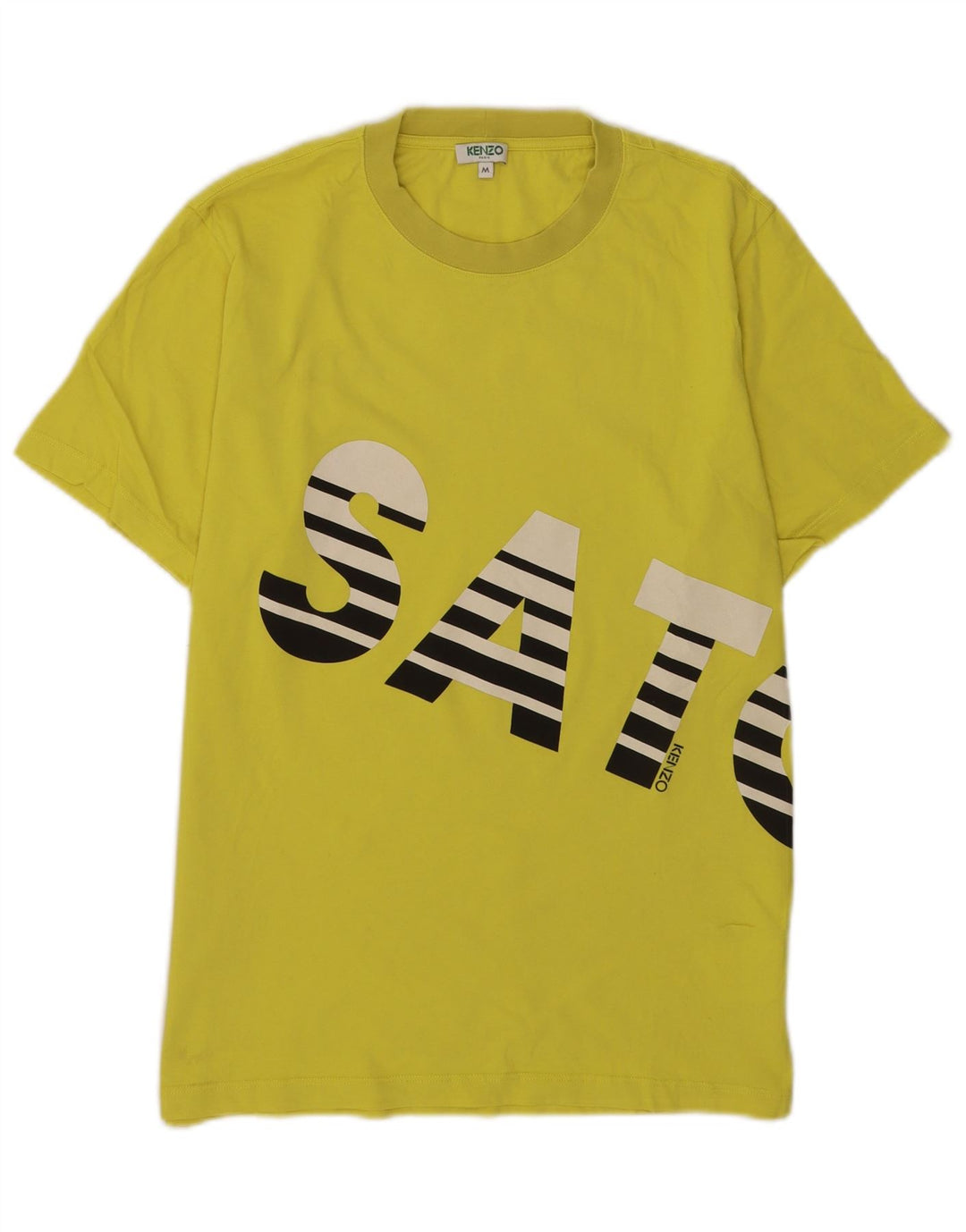Kenzo Herre grafisk T-shirt Top Medium Gul Bomuld