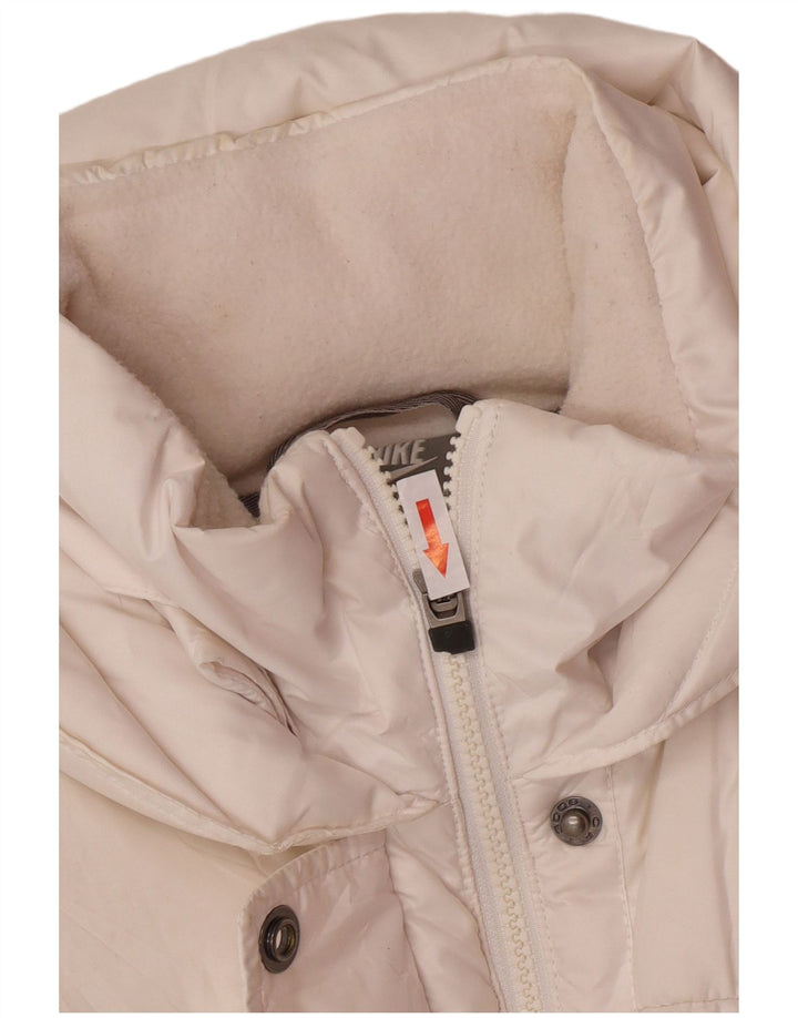 Nike Dame Hætte Polstret Gilet UK 12/14 Medium White Polyester