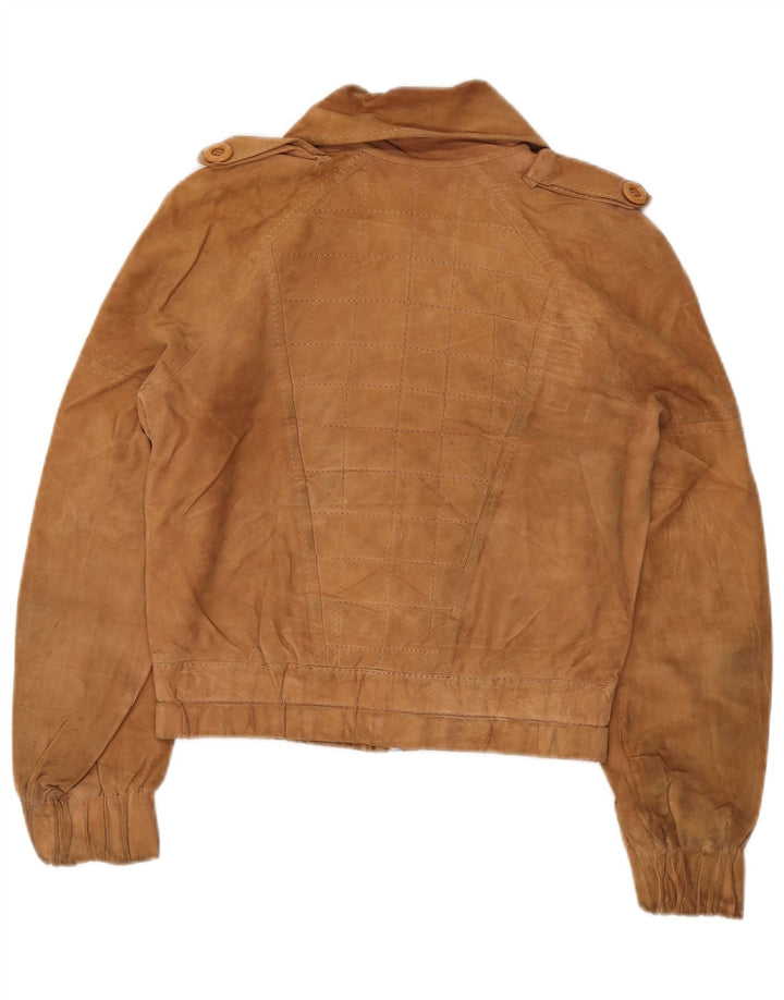 Vintage dame militær ruskindsjakke IT 48 XL Brun