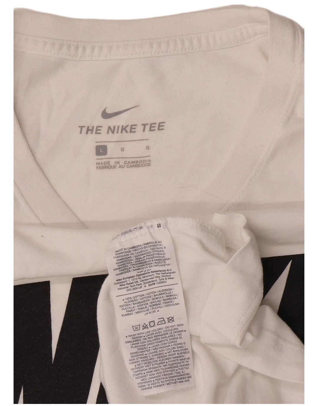 Nike grafisk T-shirt top til mænd, stor hvid bomuld