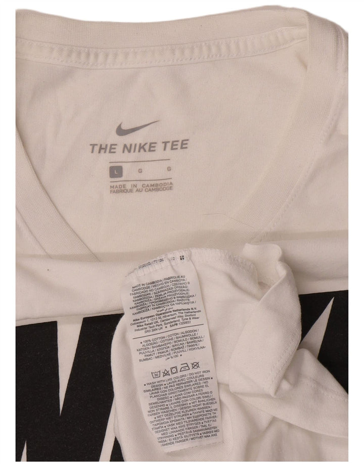 Nike grafisk T-shirt top til mænd, stor hvid bomuld