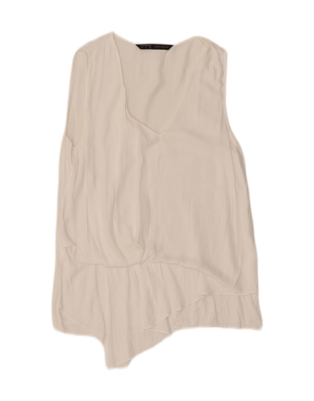 Zara Dame ærmeløs bluse Top UK 10 Small White