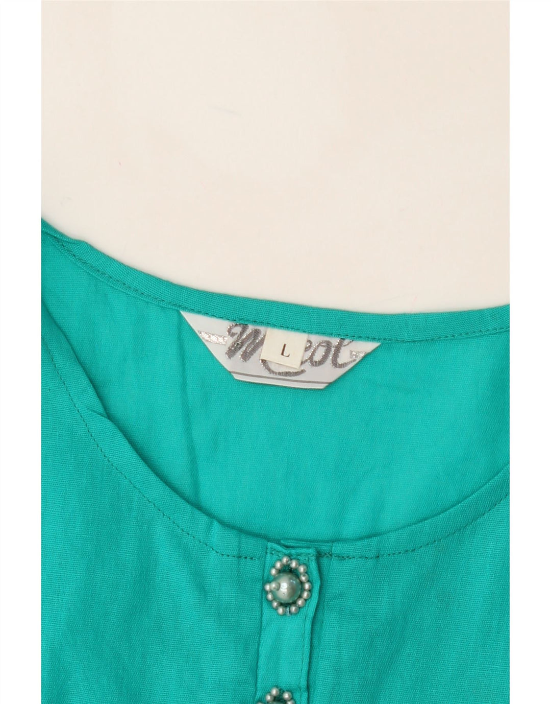 VINTAGE Womens Vest Top UK 14 Large Turquoise Vintage Vintage and Second-Hand Vintage from Messina Hembry 