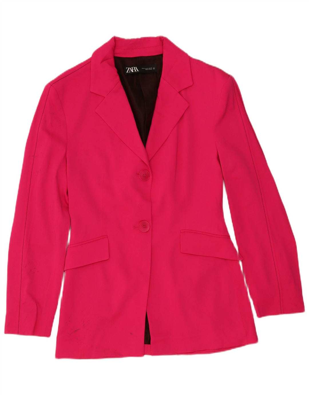 Zara Dame 2 Button Blazer Jacket UK 12 Medium Pink Viscose