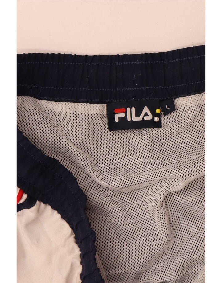 Fila Badeshorts til mænd Large Navy Blue Colourblock Polyester