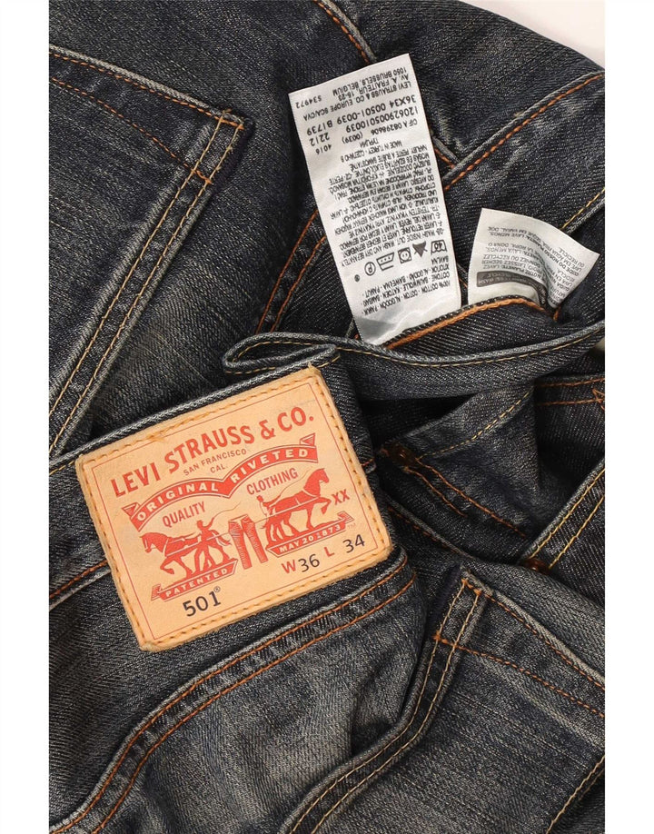 Levi's Herre 501 lige jeans W36 L34 blå bomuld