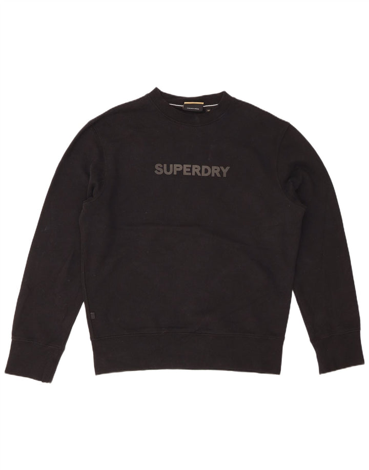 SUPERDRY Grafisk sweatshirt til mænd, lille sort bomuld