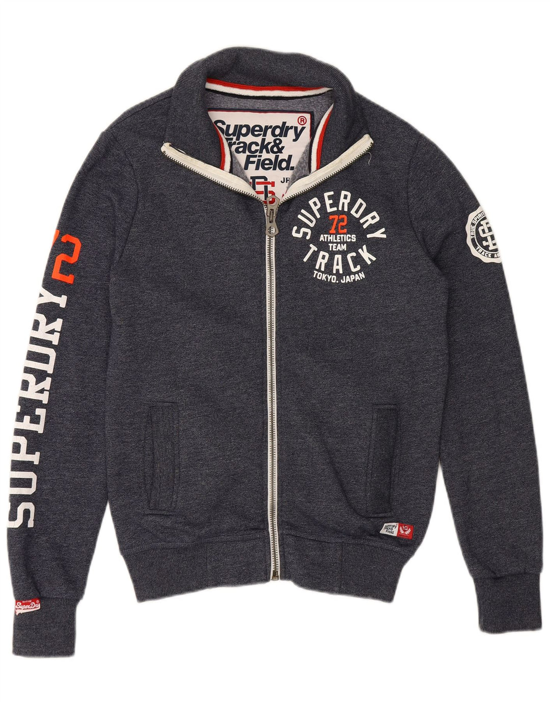 SUPERDRY Grafisk træningsdragt til mænd, topjakke, lille marineblå bomuld