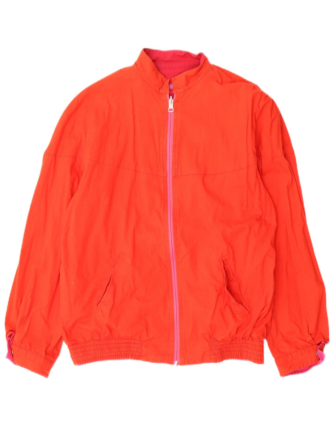 Vintage Kvinder Vendbar Bomber Jacket UK 12 Medium Pink Geometric
