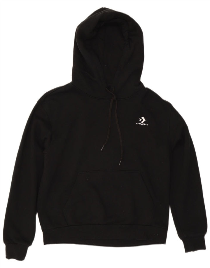 CONVERSE hættetrøje til kvinder UK 14 Medium Sort bomuld