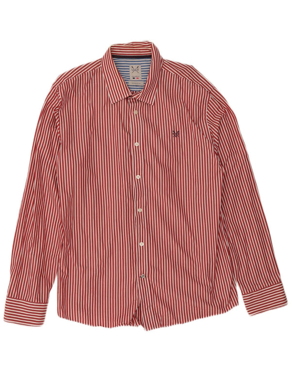 Crew Clothing Herre Classic Fit skjorte 2XL rød nålestribet bomuld