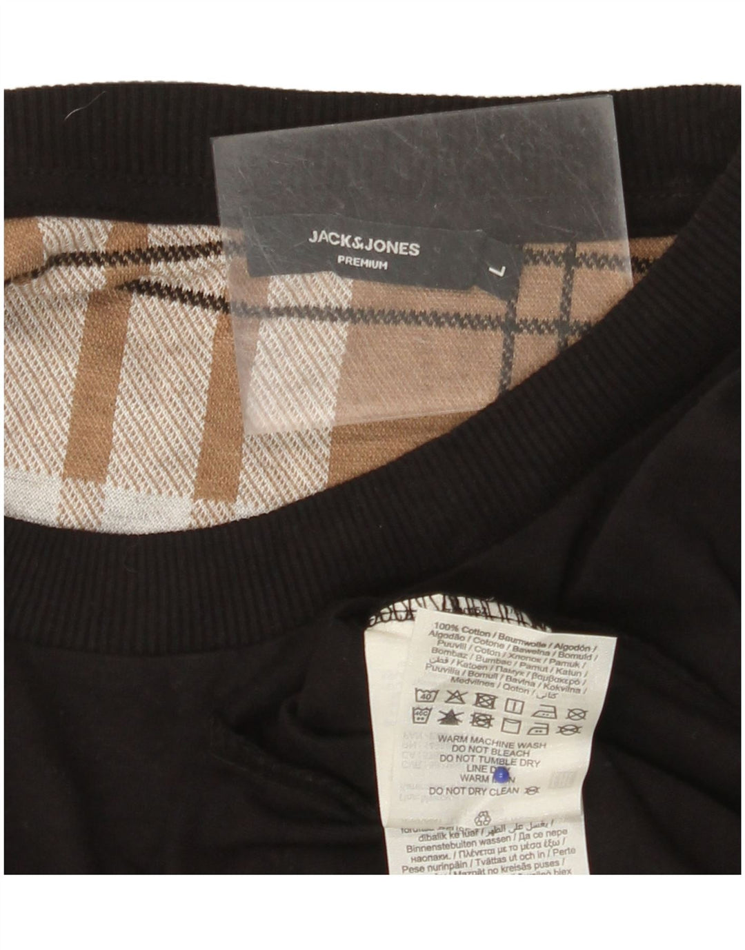 JACK & JONES Herre T-Shirt Top Stor Sort Bomuld