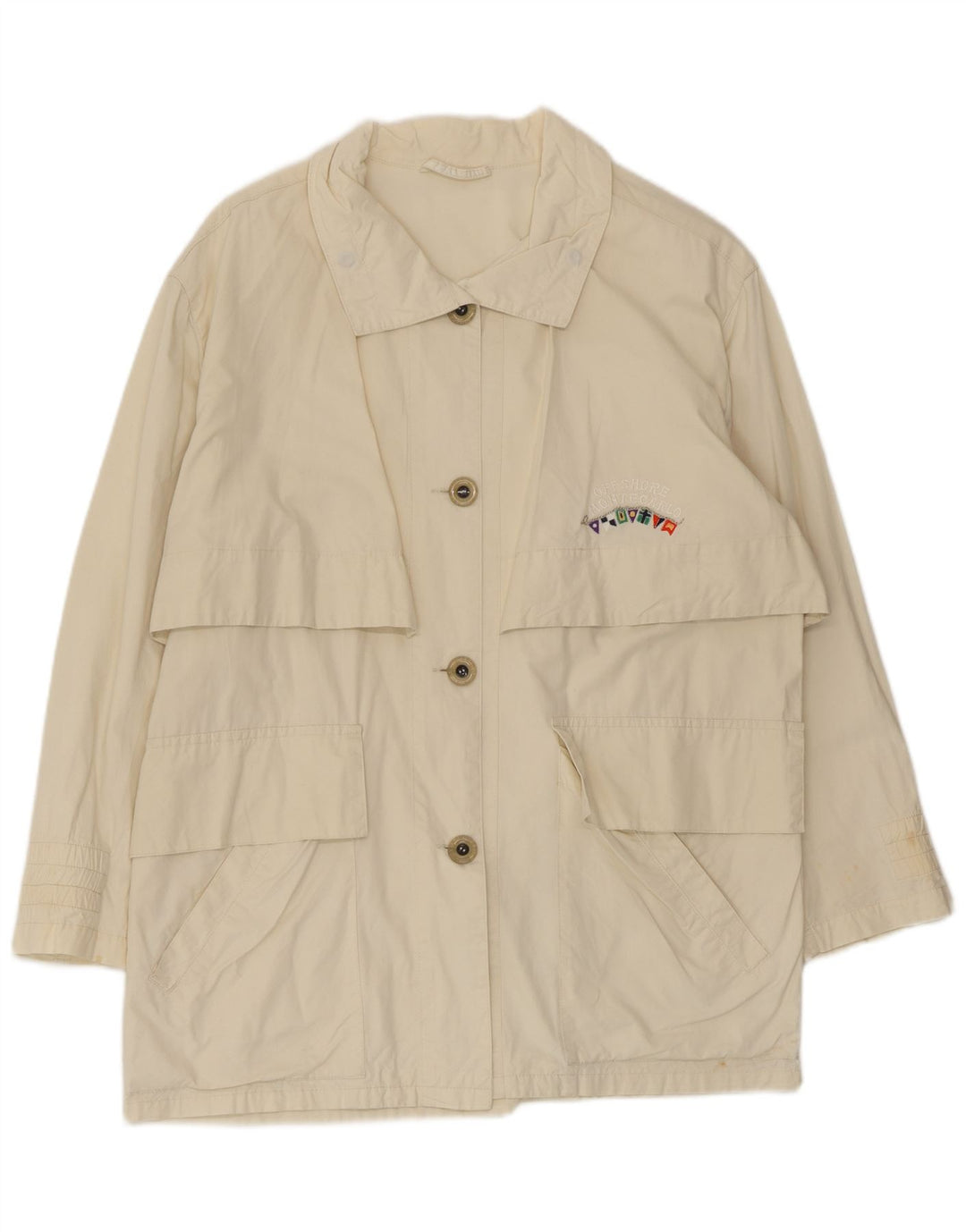 Belfe Short Trench Coat til kvinder IT 42 Medium Off White Bomuld