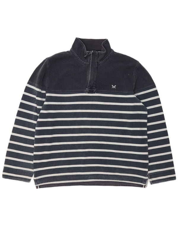 CREW CLTHING Sweatshirt med lynlås til mænd 2XL marineblå stribet bomuld