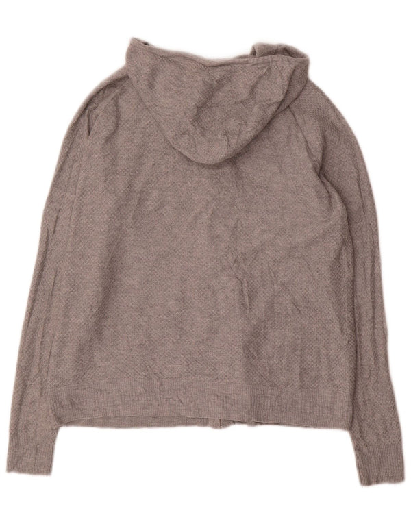 Marks & Spencer Dame hættecardigan sweater UK 10 Small Grey Viscose