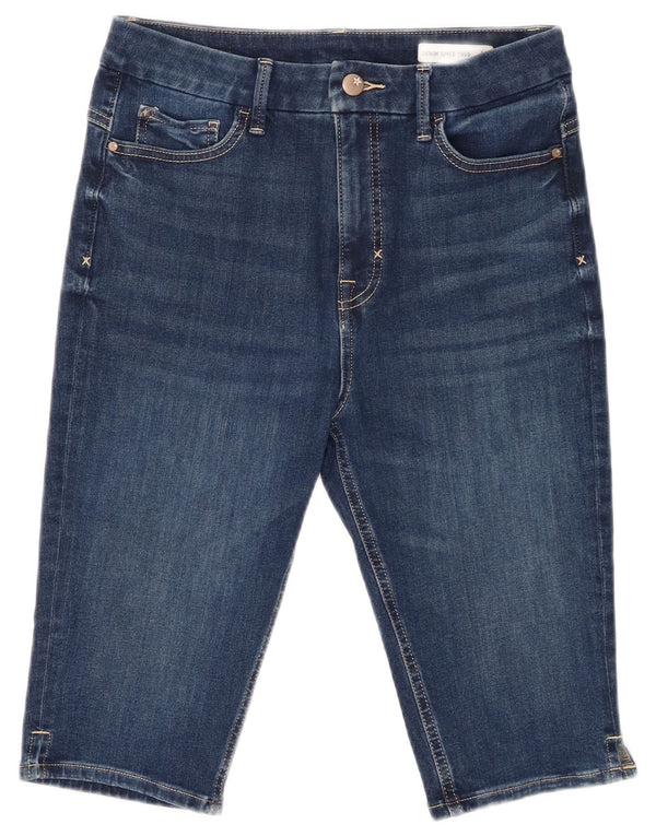 Marks & Spencer Dame denim Shorts UK 12 Medium W32 Blue Cotton
