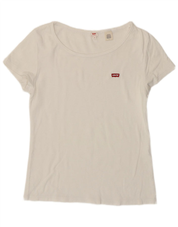 Levi's Dame T-Shirt Top UK 12 Medium White