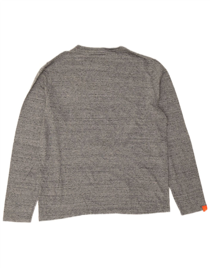 Superdry Herre Top Langærmet Stor Grå Flecked Bomuld