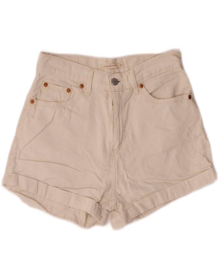 Levi's Dame Mom Højtaljede denimshorts W27 Small Off White Classic