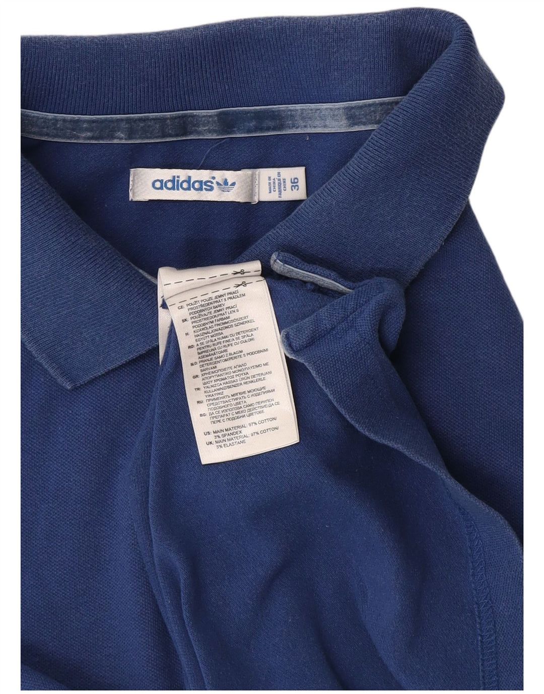 Adidas Dame Polo Shirt EU 36 Small Navy Blue Bomuld