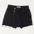 Zara Dame højtaljede denimshorts Medium W28 Grå