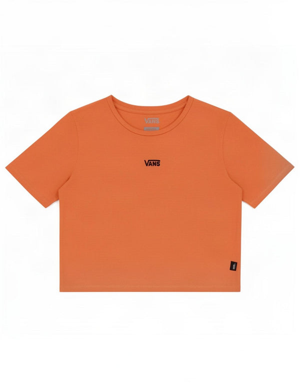 Vans Womens Crop T-Shirt Top UK 10 Small Orange Bomuld