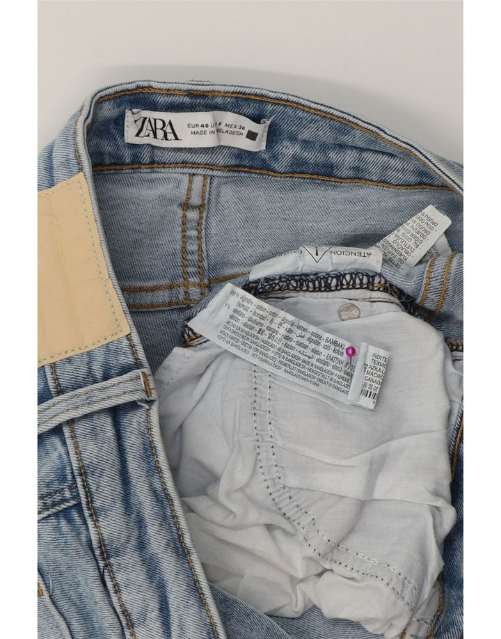 ZARA Dame Crop Bootcut Jeans EU 40 Medium W30 L25 Blå Bomuld