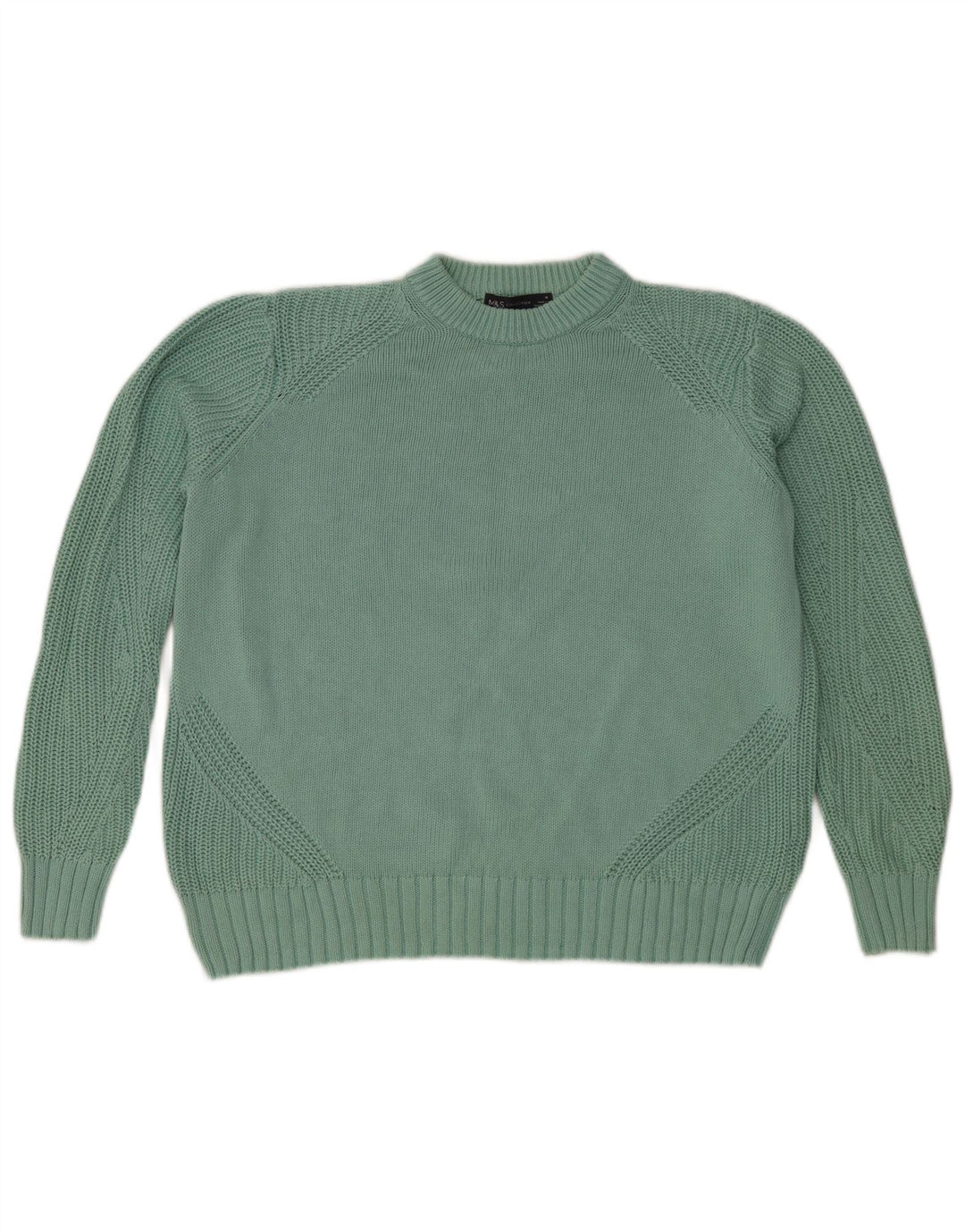 Marks & Spencer Herre sweater med rund hals, medium turkis bomuld