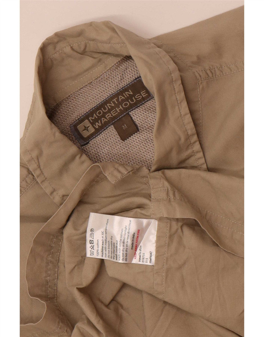 Mountain Warehouse Herre Regular Fit skjorte Medium Khaki Bomuld