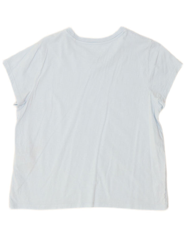 Levi's Grafisk T-shirt top til kvinder UK 18 XL Blå blomsterbomuld