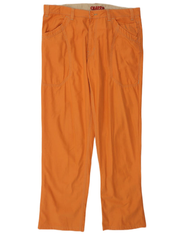 Charro Mens Straight Casual Trousers IT 54 2XL W42 L33 Orange Cotton