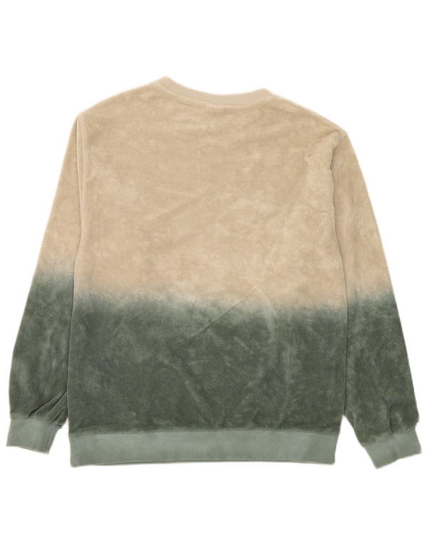 Zara Boys Grafisk Sweatshirt Jumper 13-14 år Beige Colourblock Bomuld
