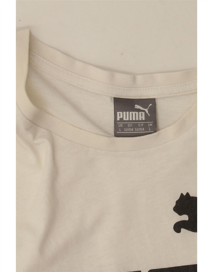 PUMA Mens Graphic Vest Top Large White Vintage Puma and Second-Hand Puma from Messina Hembry 