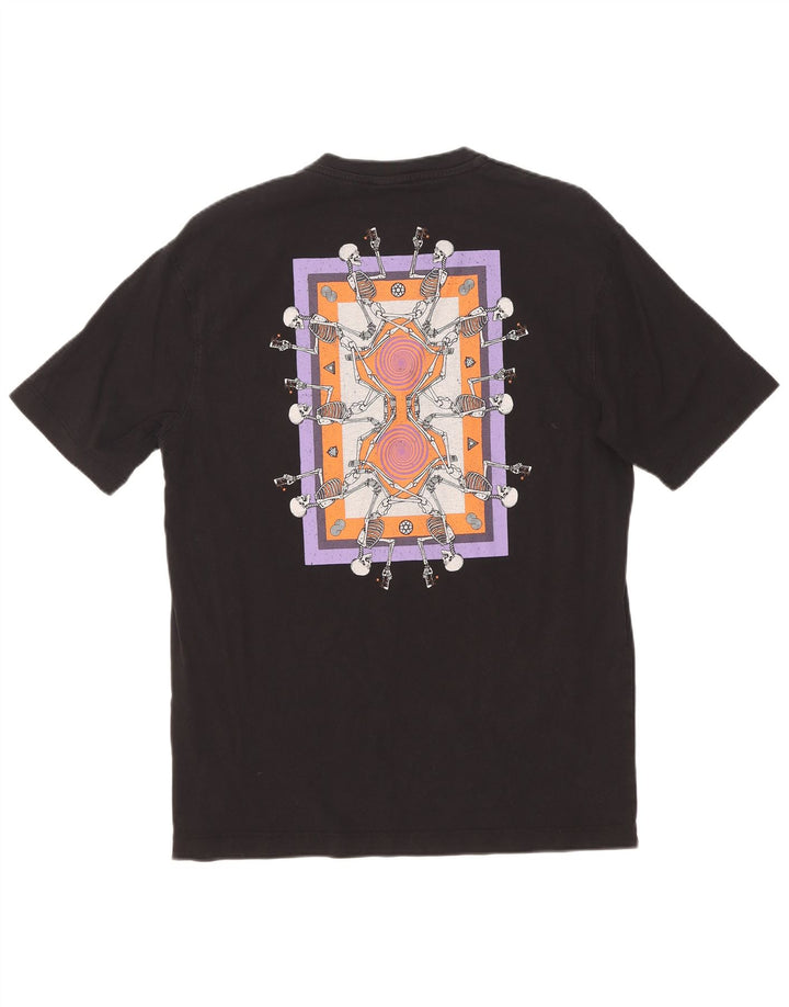 Zara Herre grafisk T-shirt top lille sort bomuld