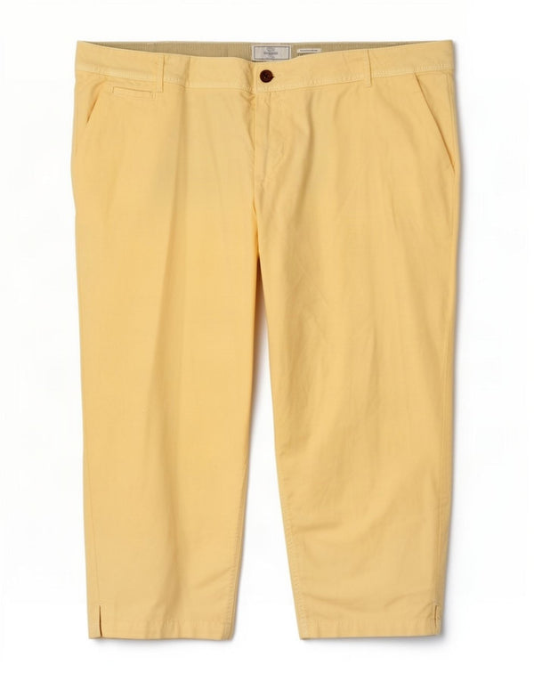 Fat Face Kvinder Højtaljede Cropped Trousers UK 22 3XL W44 L21 Gul