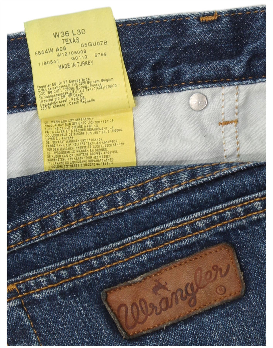 WRANGLER Herre Texas Straight Jeans W36 L30 Blå Bomuld