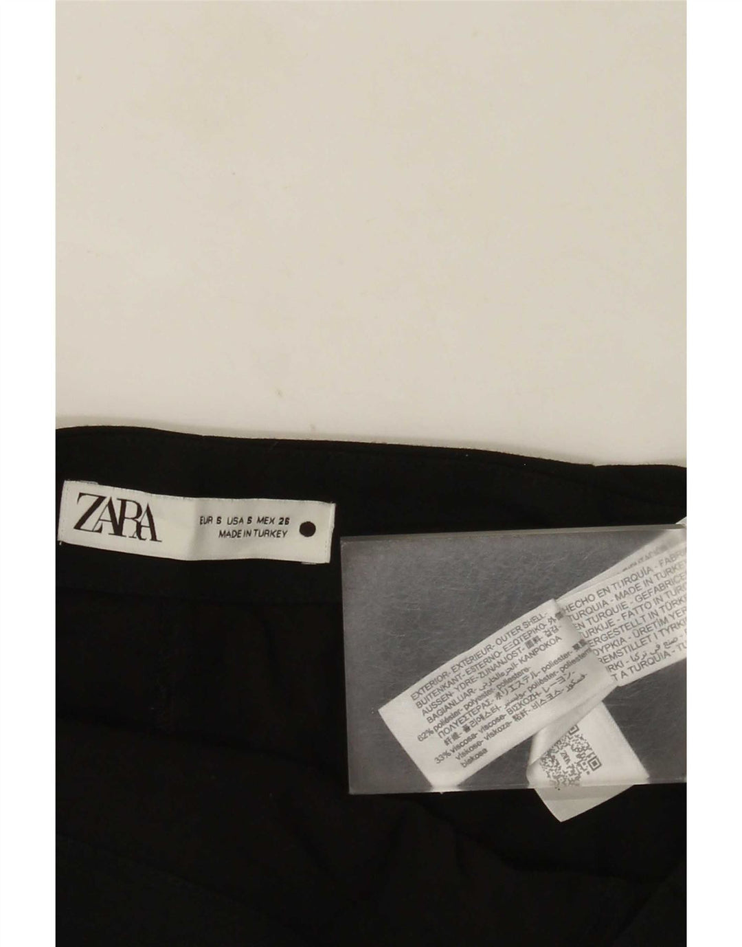Zara Dame Mini Nederdel Small W26 Sort Polyester